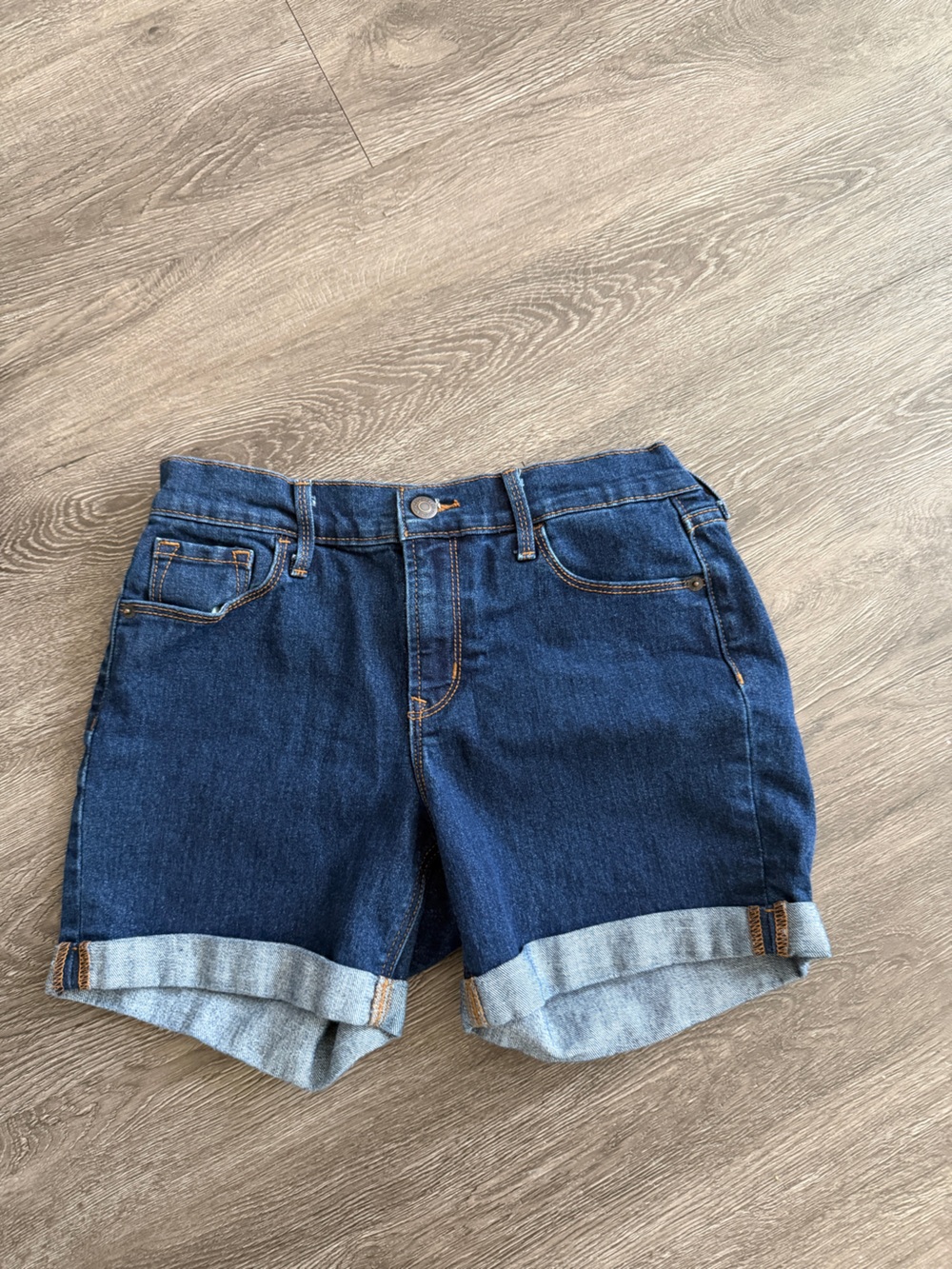 Old Navy Dark Blue Rolled-Hem Denim Shorts